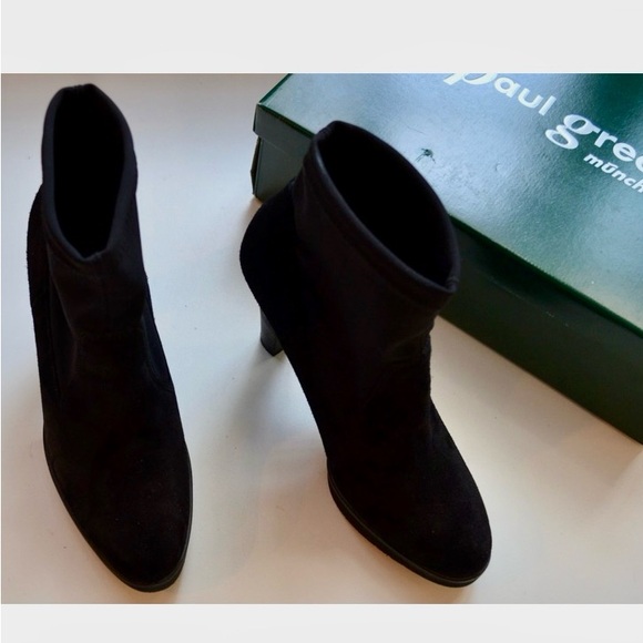 Paul Green Black Suede Ankle Booties - Picture 8 of 10